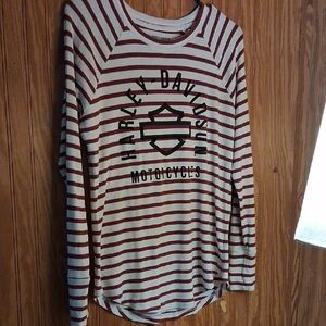 Harley-Davidson Red and White Striped Shirt